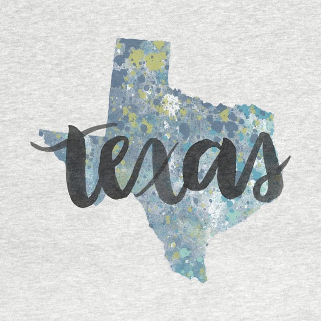 texas - calligraphy and abstract state outline by randomolive